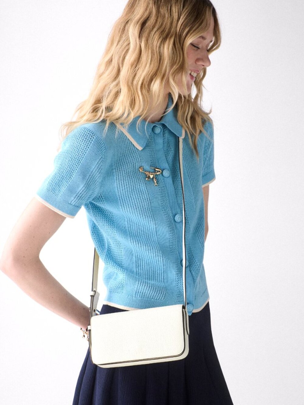 New Kate Spade Juliette Crossbody Bag Pebble Leather Meringue